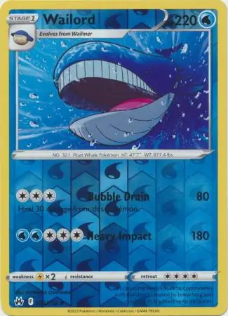 Crown Zenith Wailord #32/159 reverse holo